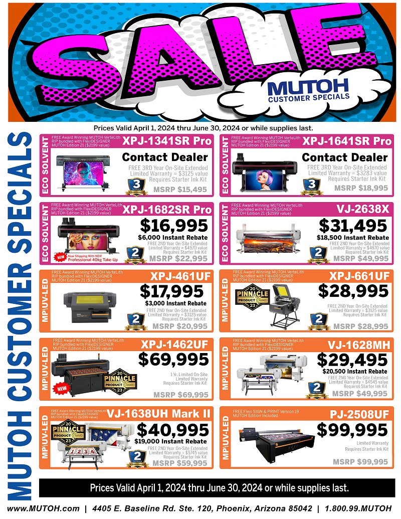 Mutoh Current Specials!