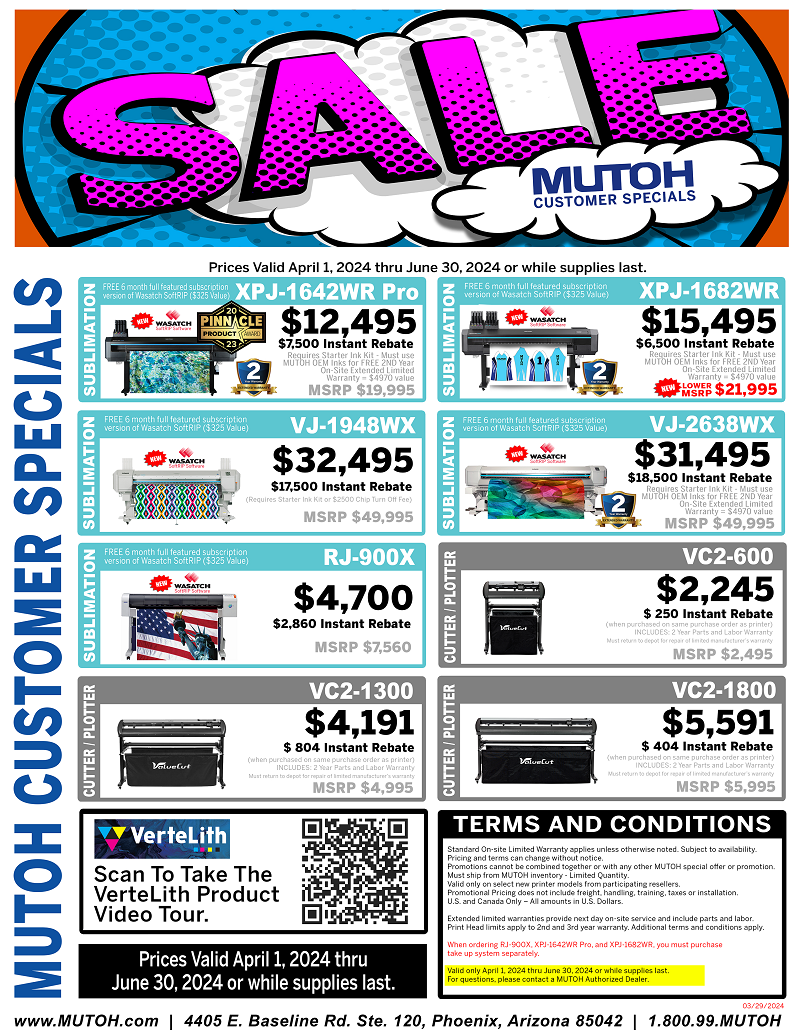 Mutoh Current Specials!